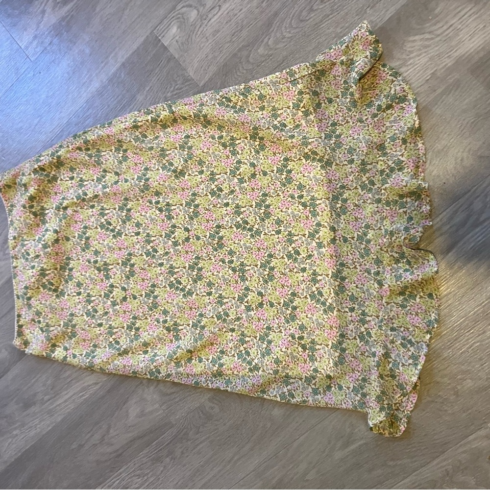 Wild Fable Floral Midi Skirt - Green and Pink FairyCore CottageCore - Picture 4 of 5